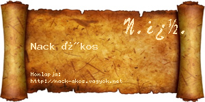 Nack Ákos névjegykártya